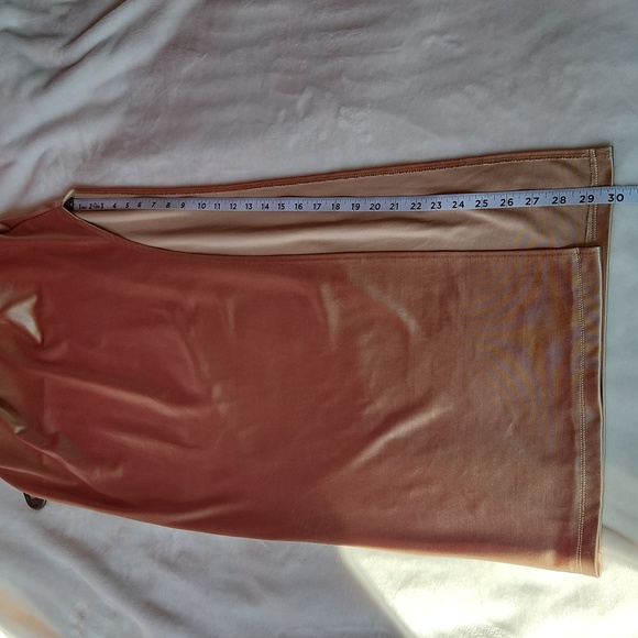 Women's Long, Fitted, Bodycon, Champaign Color, Cowl Neck, Sexy Formal Dress - Picture 7 of 9